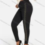 Wholesale Women's Plus Size Plain Rhinestone Elastic Waist Pants Casual High Waist Leggings preview