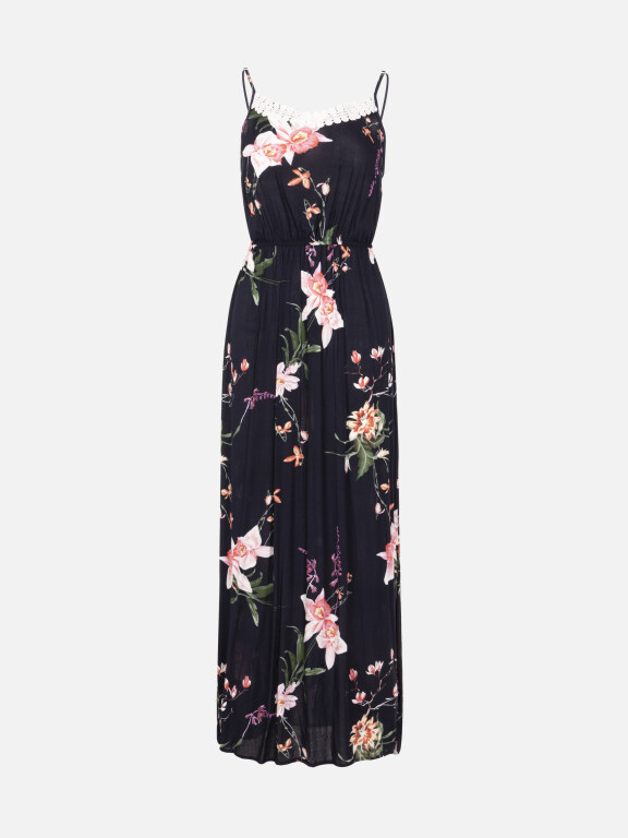 Women's Spring Spaghetti Strap Floral Print Cami Dress, Clothing Wholesale Market -LIUHUA, Floral%20Dress