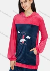 Wholesale Women's Casual Lounge Long Sleeve Embroidery Cartoon Pattern Colorblock Patch Pocket Hoodies & Pants Sets - Liuhuamall