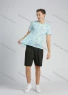 Wholesale Men's Cotton Casual Allover Tropical Print Short Sleeve Tee - Liuhuamall