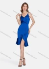 Wholesale Women's Glamorous Spaghetti Strap Satin High Waist Ruffle Hem Cami Dress 2296# - Liuhuamall