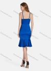 Wholesale Women's Glamorous Spaghetti Strap Satin High Waist Ruffle Hem Cami Dress 2296# - Liuhuamall