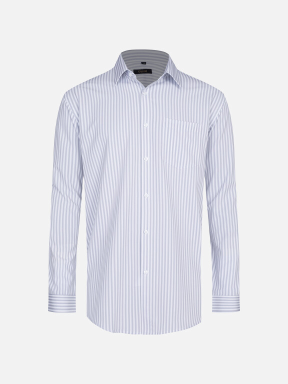 Men's Casual Collared Striped Patch Pocket Button Down Long Sleeve Shirt, Clothing Wholesale Market -LIUHUA, Men, Men-s-Tops, Men-s-Hoodies-Sweatshirts