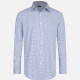 Men's Casual Collared Plaid Print Patch Pocket Button Down Curved Hem Long Sleeve Shirt Blue Clothing Wholesale Market -LIUHUA