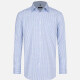 Men's Casual Collared Striped Print Patch Pocket Button Down Long Sleeve Shirt Blue Clothing Wholesale Market -LIUHUA