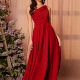 Women's Elegant Plain Ruched Slanted Shoulder Sleeveless High Waist Maxi Cocktail Dress 18# Clothing Wholesale Market -LIUHUA