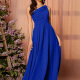 Women's Elegant Plain Ruched Slanted Shoulder Sleeveless High Waist Maxi Cocktail Dress 23# Clothing Wholesale Market -LIUHUA