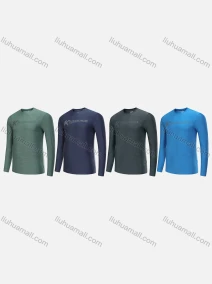 Wholesale Men's Athletic Workout Slogan Print Breathable Long Sleeve Round Neck Tee CXM21707#, LIUHUA CLOTHING WHOLESALE