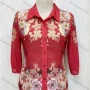 Wholesale Women's Lapel 3/4 Sleeve Floral Print Button Closure Rhinestone Shirt	 preview