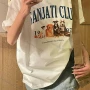 Wholesale Women's Casual Letter Print & Graphic Round Neck Short Sleeve Tee 1027# preview