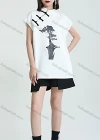 Wholesale Women's Casual Floral Print Buckle Tee - Liuhuamall