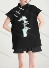 Wholesale Women's Casual Floral Print Buckle Tee - Liuhuamall
