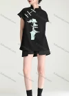 Wholesale Women's Casual Floral Print Buckle Tee - Liuhuamall