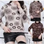 Wholesale Women's Casual Mock Neck Long Sleeve Floral Print Sweater preview