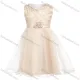 Wholesale Girls Sleeveless 3D Floral Sequin Lace Flower Girl Dress Almond White Guangzhou Clothing Wholesale Market & Suppliers -LIUHUAMALL