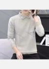 Wholesale Men's Casual Plaid Print Turn-down Collar Long Sleeve Sweater - Liuhuamall