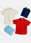 Wholesale Boy's Casual Allover Print Short Sleeve Shirt - Liuhuamall