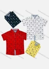 Wholesale Boy's Casual Allover Print Short Sleeve Shirt - Liuhuamall