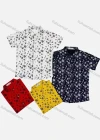 Wholesale Boy's Casual Leaf Print Short Sleeve Shirt - Liuhuamall