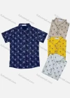 Wholesale Boy's Casual Allover Print Short Sleeve Shirt - Liuhuamall