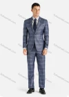 Wholesale Men's Formal Business 3-Piece Slim Fit One Button Plaid Suit Set - Liuhuamall