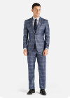 Wholesale Men's Formal Business 3-Piece Slim Fit One Button Plaid Suit Set - Liuhuamall
