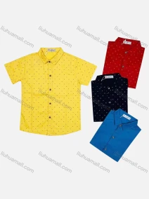 Wholesale Boy's Casual Allover Print Short Sleeve Shirt, LIUHUA CLOTHING WHOLESALE