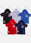 Wholesale Boys 100% Cotton Letter Graphic Short Sleeve Drawstring Hoodie - Liuhuamall