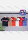 Wholesale Boys Short Sleeve Striped Embroidery Letter Graphic Quarter Zip Polo Shirt 8818# - Liuhuamall
