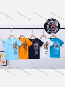 Wholesale Boys Casual Round Neck Short Sleeve Embroidery Letter Graphic Tee 6230#, LIUHUA CLOTHING WHOLESALE
