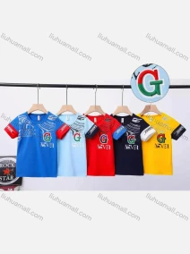 Wholesale Boys Casual Round Neck Short Sleeve Embroidery Letter Graphic Tee 6235#, LIUHUA CLOTHING WHOLESALE