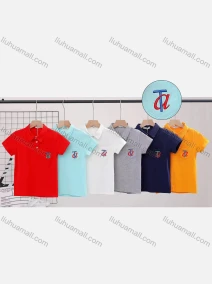 Wholesale Boys Embroidery Letter Graphic Plain Patch Pocket Casual Polo Shirt A1009#, LIUHUA CLOTHING WHOLESALE