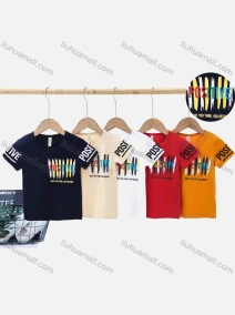 Wholesale Boys Casual Letter Graphic Embroidery Short Sleeve T-shirt 6171#, LIUHUA CLOTHING WHOLESALE