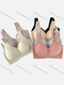 Wholesale Women's Plain Seamless Full Coverage Cotton Bra(Pack of 12), LIUHUA CLOTHING WHOLESALE