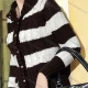 Wholesale Women's Casual Colorblock Button Front Cardigan Black Clothing Wholesale Market Liuhua