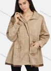Wholesale Women's Long Sleeve Flap Pockets Drawstring Buttons Zip Up Plain Jacket - Liuhuamall