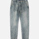 Men's Button Closure Washed Distressed Slant Pocket Straight Leg Jeans Denim Clothing Wholesale Market -LIUHUA