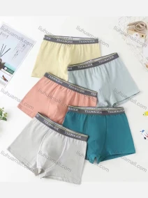 Wholesale Boy's Plain Breathable HIgh Waist Boxer Brief (Pack of 2), LIUHUA CLOTHING WHOLESALE