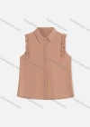 Wholesale Women's Casual Sleeveless Button Down Plain Shirt 1477# - Liuhuamall