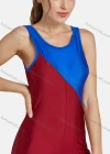 Wholesale Women's Sporty High Stretchy Crew Neck Sleeveless Colorblock Jumpsuit - Liuhuamall
