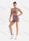 Wholesale Women's 2 Piece Workout Outfits Sports Bra Seamless Shorts Yoga Gym Activewear Set AB58-1# - Liuhuamall