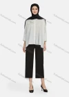 Wholesale Women's Casual Plain Collared 3/4 Sleeve Shirt 1341# - Liuhuamall