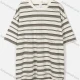 Wholesale Men's Loose Fit Drop Shoulder Comfort Crew Neck Short Sleeve Striped Casual T Shirt Gray Clothing Wholesale Market Liuhua