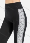 Wholesale Women's Casual High Waist Elastic Lace Panels Cropped Leggings - Liuhuamall