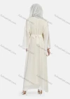 Wholesale Women's Chiffon Muslim Vintage Bell Sleeve Embroidery Maxi Abaya Dress With Belt - Liuhuamall