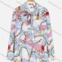 Wholesale Women's Gold Chain Bowknot Tie Neck Button Cuff Blouse preview