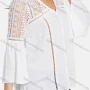 Wholesale Women's Casual V Neck Bell Sleeve Guipure Lace Hollow Out Blouse preview