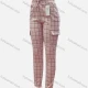 Wholesale Women's Casual Drawstring Plaid Print Sweatpants With Flap Pockets Pink Clothing Wholesale Market Liuhua