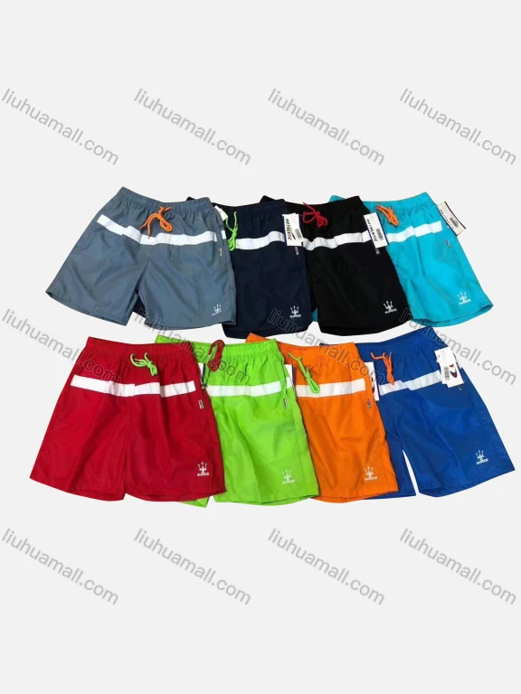 Wholesale Men's Casual Plain Contrast Patch Pocket Drawstring Shorts 111#