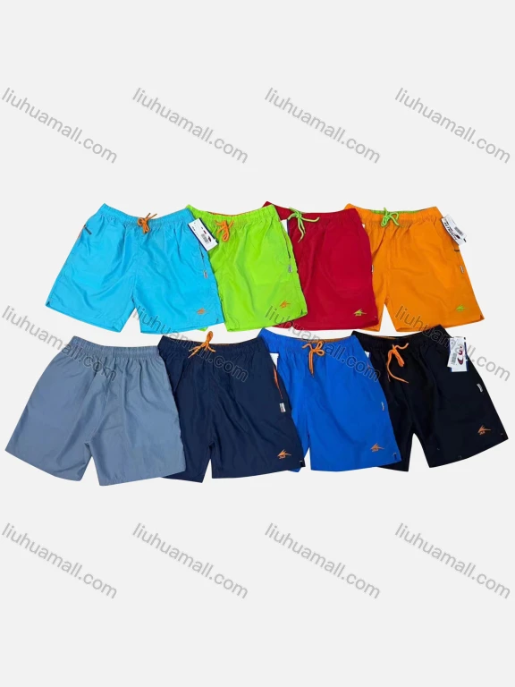 Wholesale Men's Casual Plain Patch Pocket Drawstring Shorts 112#